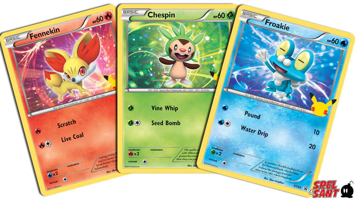 Pokemon Tcg 25th Anniversary Oversized Cards Kalos Starters Spel Sant The Video Game Store With The Happiest Customers