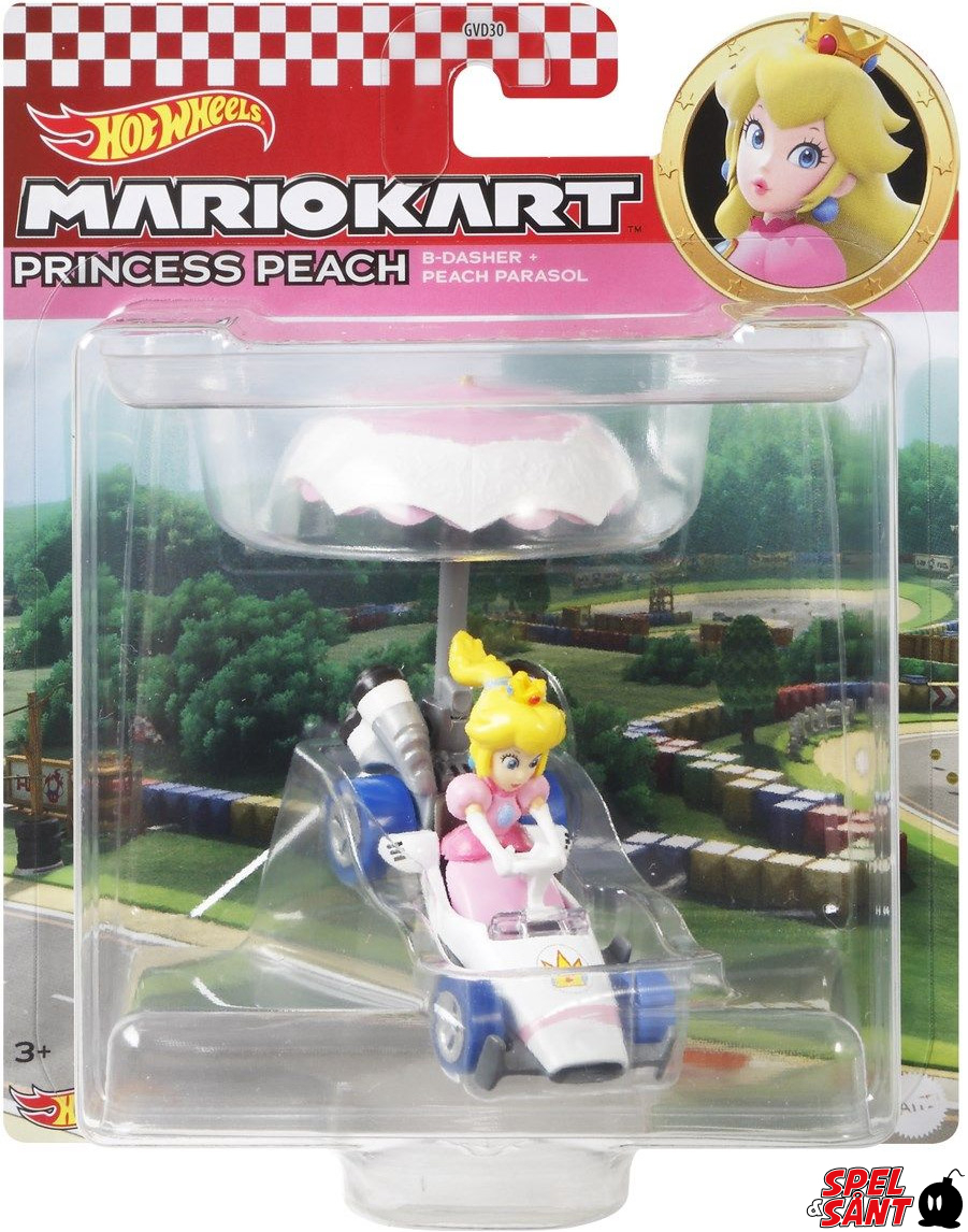 Hot Wheels Mario Kart Peach With B Dasher Peach Parasol Spel Sant The Video Game Store With The Happiest Customers