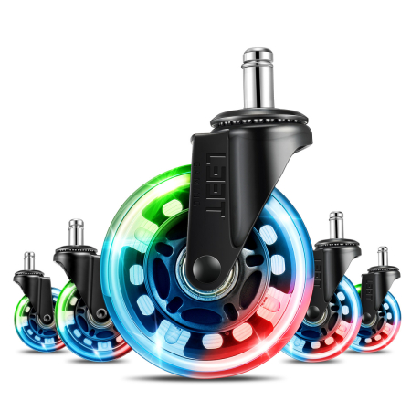 L33T Gaming 3 Inch Rubber Wheels RGB (5-Pack)