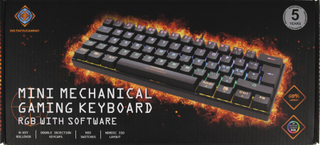 Deltaco Gaming DK430R 60% Mini Mechanical RGB Gaming Keyboard Svart