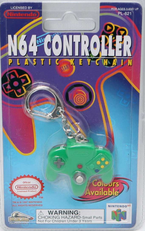 N64 Controller Plastic Keychain Green Officiell (Nytt)