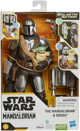 Star Wars Galactic Action The Mandalorian & Grogu Figure with Sound Effects