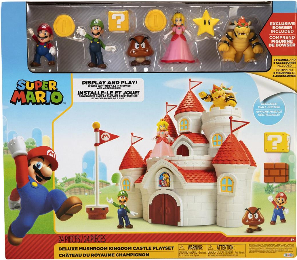 World of Nintendo - Pack château Super Mario Bowser Castle, playset Deluxe