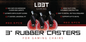 Screenshot på L33T Gaming 3 Inch Rubber Wheels Red (5-Pack)