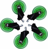 Screenshot på L33T Gaming 3 Inch Rubber Wheels Green (5-Pack)