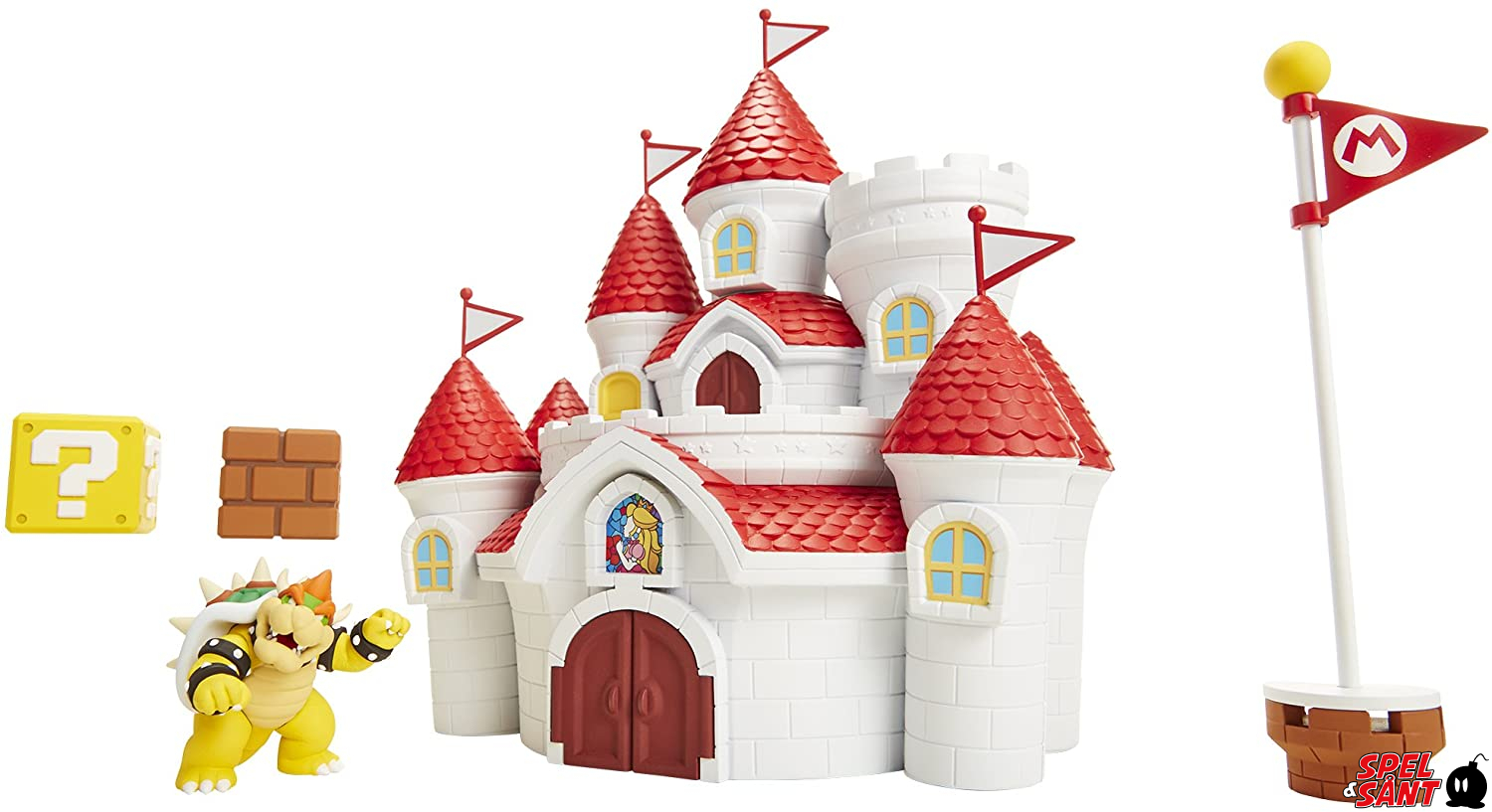 World of nintendo super deals mario mushroom kingdom castle playset