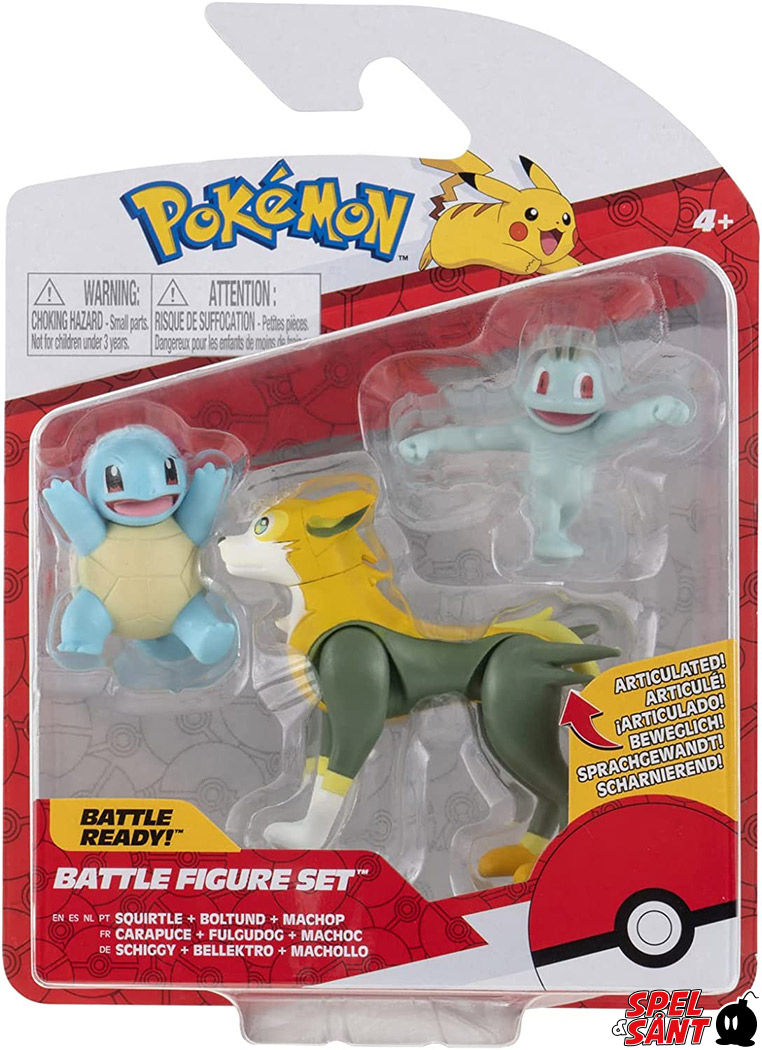 Jazwares Pokemon Battle Figure Set 3 Figures (Squirtle, Machop ...